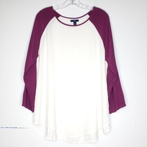 Gap Chiffon Baseball Top Size Large Purple White